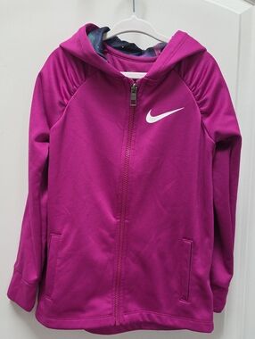Nike Girls Magenta Hooded Jacket with White Swoosh